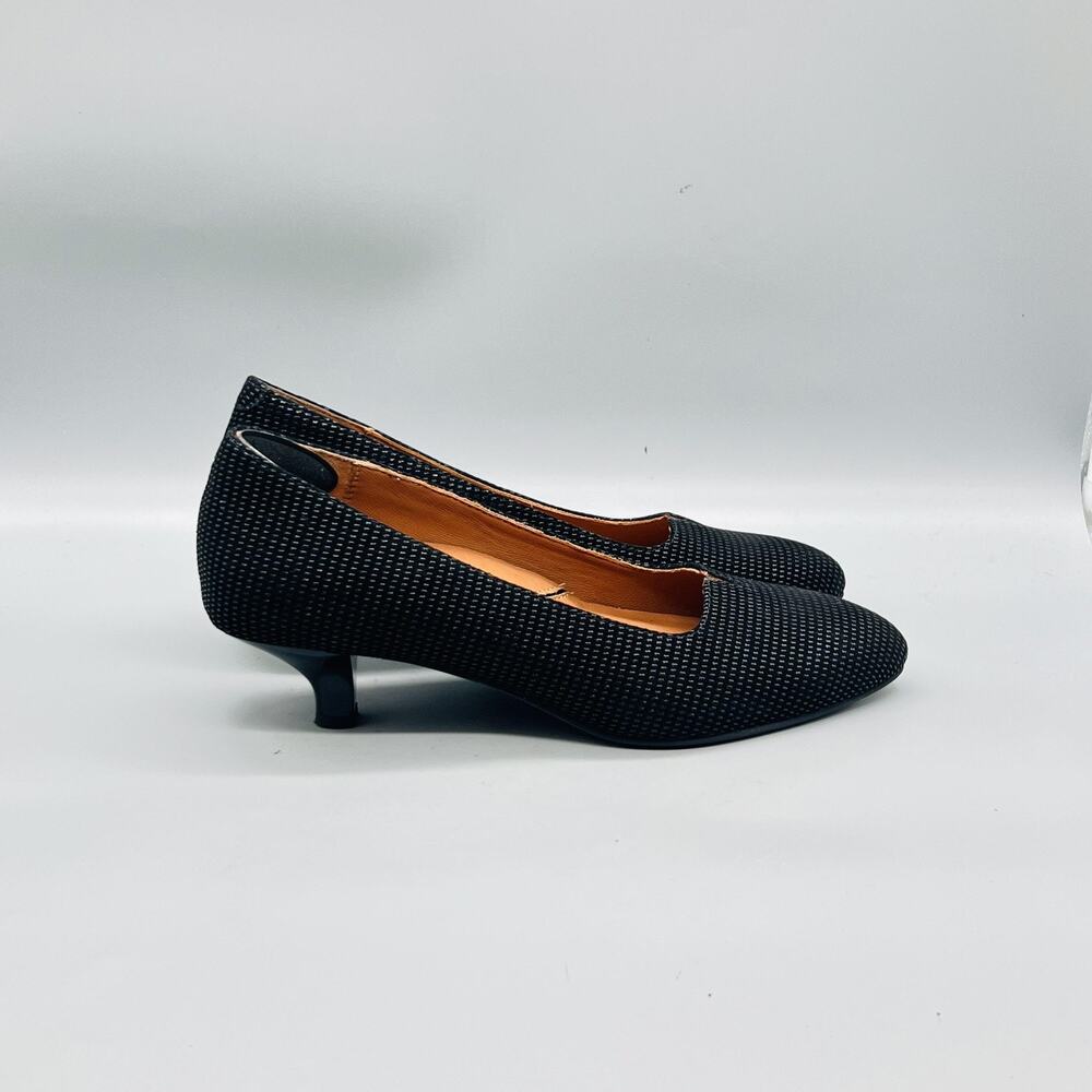 L'Amour Des Pieds Shoes Womens 9.5 Black Leather Kitten Heel Pumps Comfort